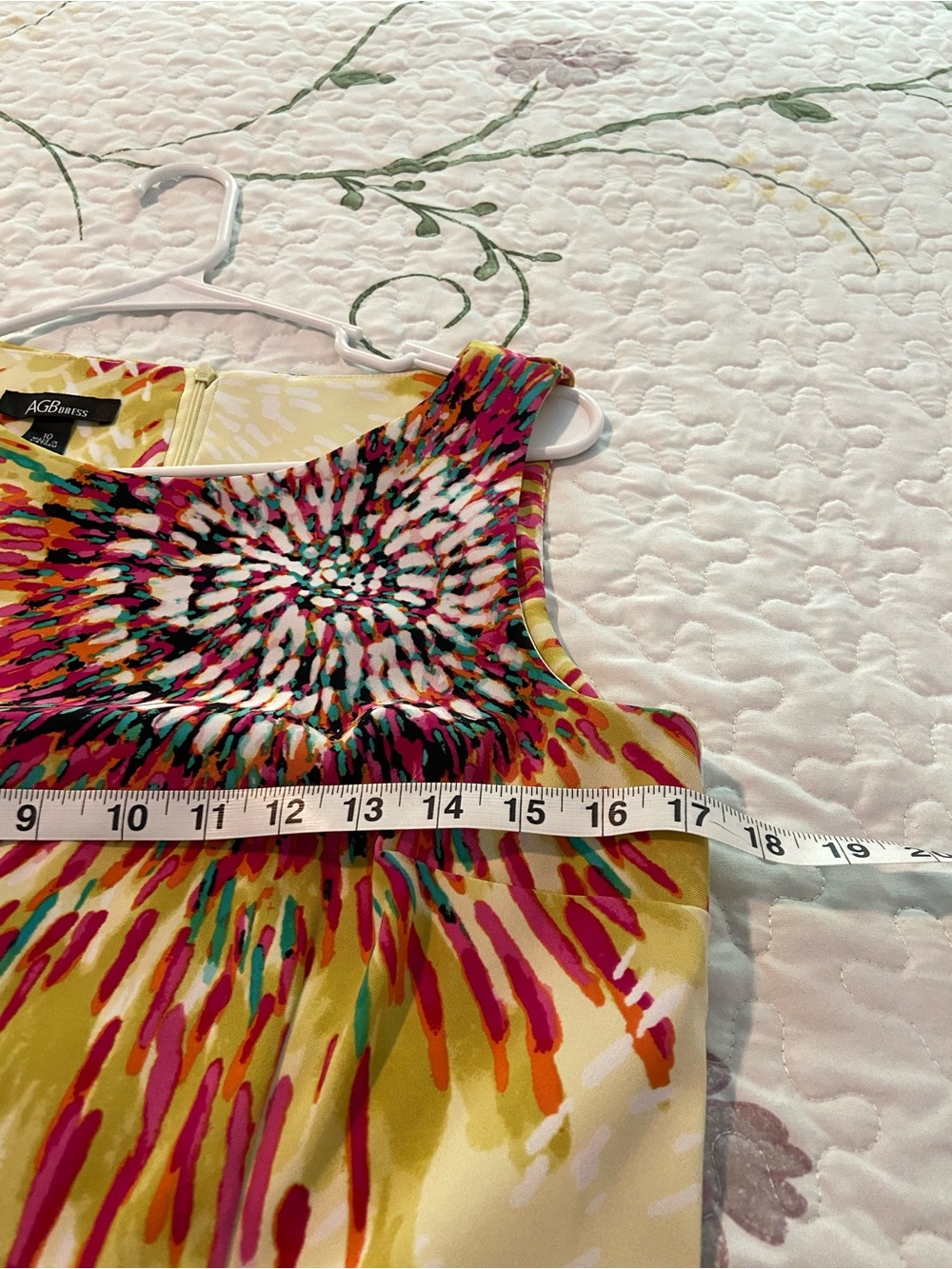 AGB Yellow Sleeveless Midi Dress with Multicolor Floral Burst - Picture 5 of 6